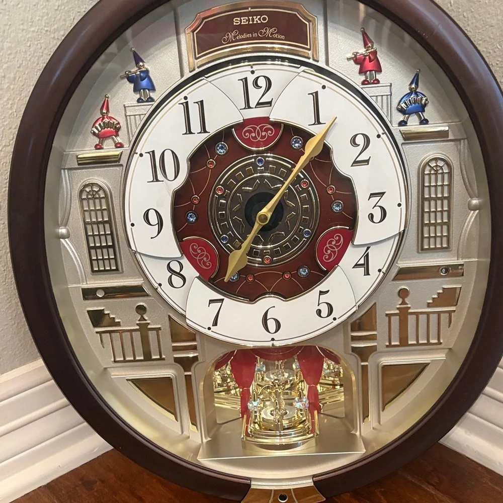 Seiko Melodies in Motion Dancing Dial Musical Wall Clock with '70s Pop Music